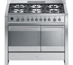 SMEG A2-8 100 cm Dual Fuel Range Cooker - Stainless Steel